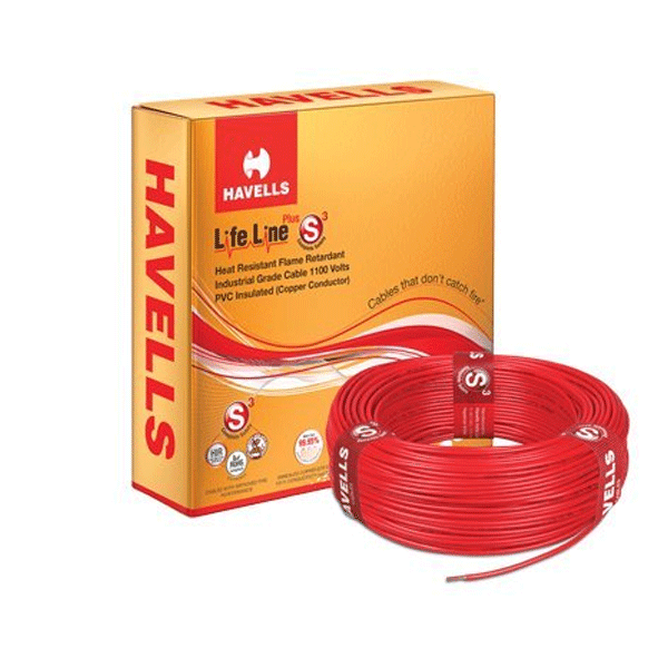 Havells Single Core Flexible Wire 4.0 sqmm Red (100m)